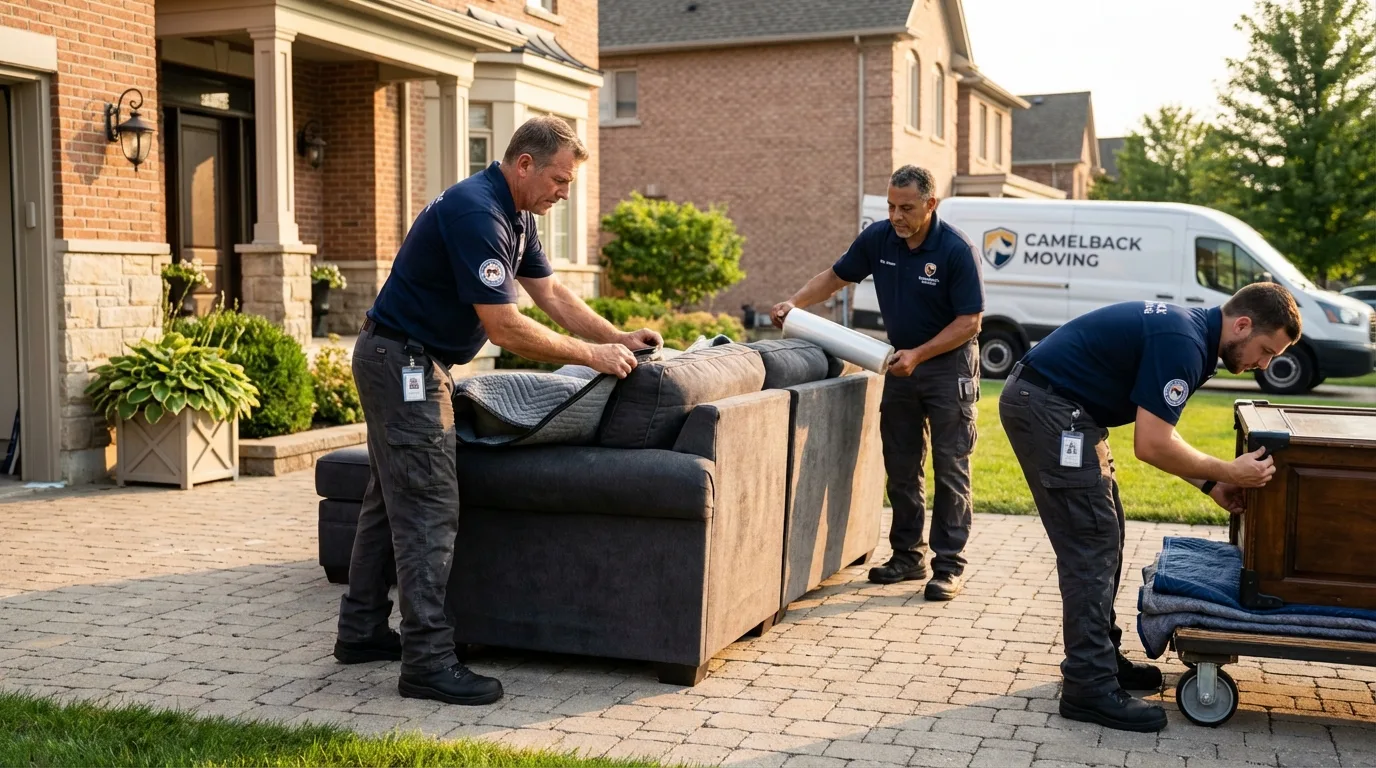Large estate moving crew wrapping furniture in Erwinville, LA
